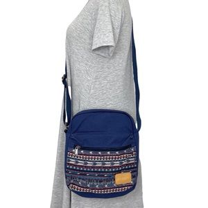 leaper Blue Canvas Crossbody Bag